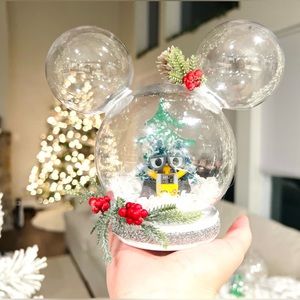 ❄️Wall E - Cute 100 years, Disney character handmade Mickey ears snowglobe